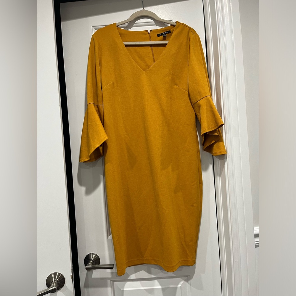 Marina Mustard yellow dress